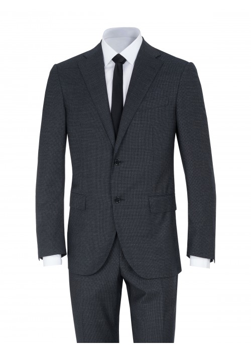 Virgin-wool ACADEMY Single-breasted Suit with Notched Lapel
